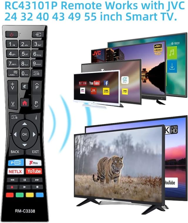 Detalle de UNOCAR RM-C3338 universal remote for JVC TVs