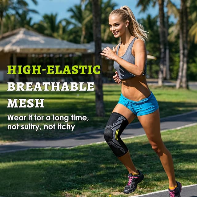 Detalle 2 de CharmChic Fascia ginocchio sportiva con supporto menisco e legamenti, unisex, XL