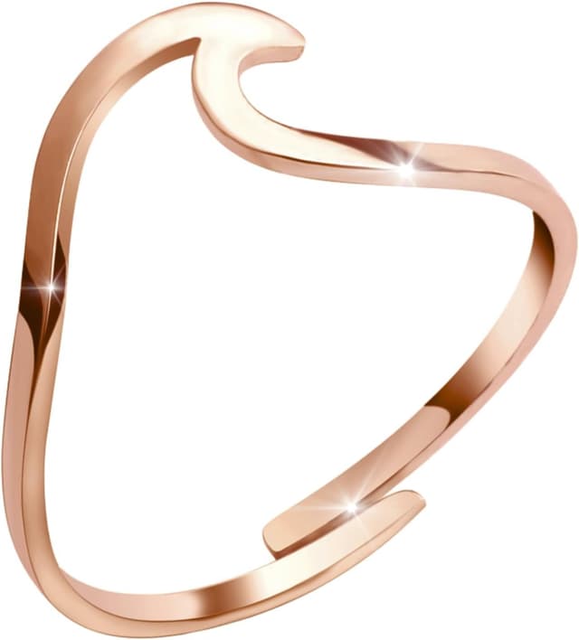 Detalle de GD GOOD.designs EST. 2015 Bague Vague pour femme en acier inoxydable – réglable et résistante à l’eau