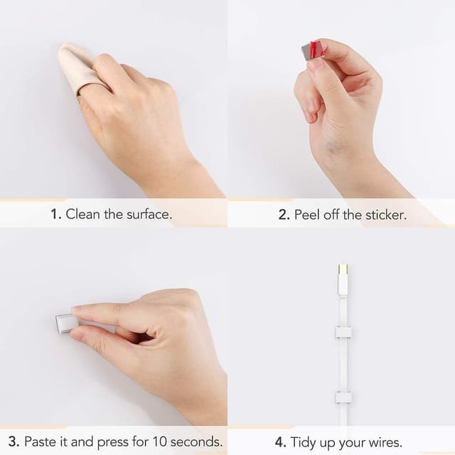 Thumbnail 4 de AGPTEK 100 Stück Kabelclips selbstklebend 13×16×7 mm