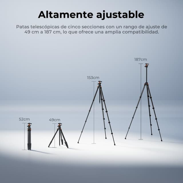 Thumbnail 5 de K&F CONCEPT 187CM Trípode Cámara