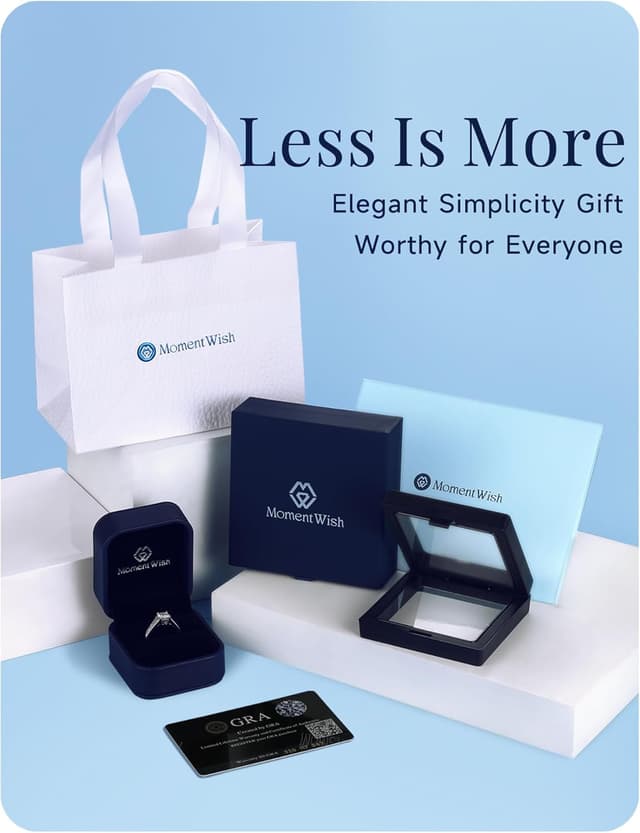 Thumbnail 6 de MomentWish Verlobungsring für Damen mit 1 Karat Moissanit und 925er Sterling Silber