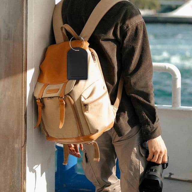 Thumbnail 6 de Gloppie 4-pack personalised initial luggage tags with TSA privacy cover (PU leather)