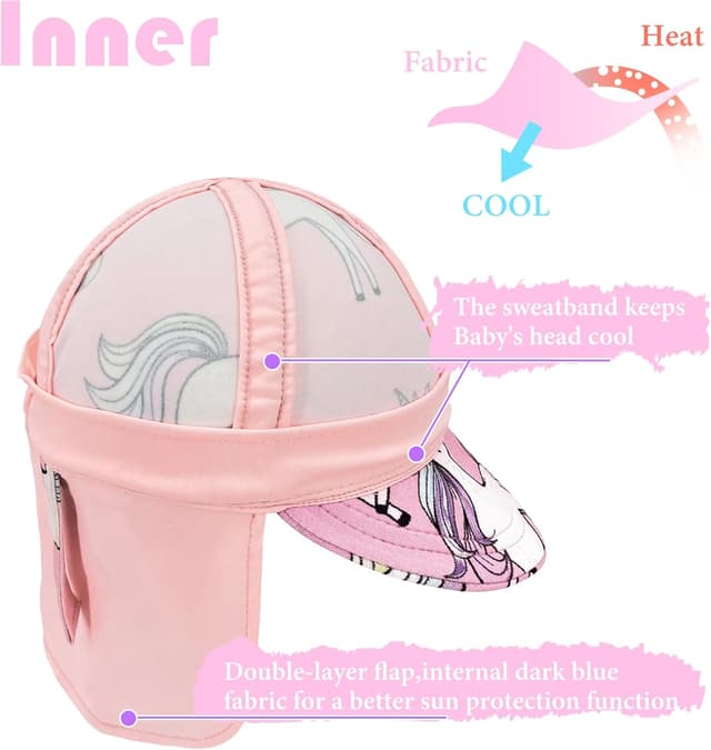 Thumbnail 6 de Kids Legionnaires Sun Hat with Neck Flap – UPF 50+ quick-drying swim cap by Gifts Treat