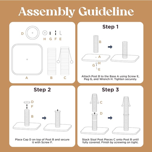 Thumbnail 6 de LE SURE Cat Scratching Post 36x36x74cm