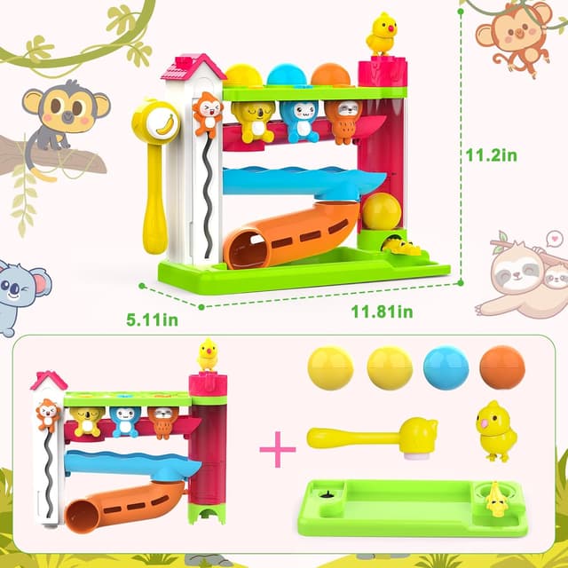 Detalle 2 de VOILBTOY Musical Ball Drop Toy (1–3 Years) with English & Spanish Modes