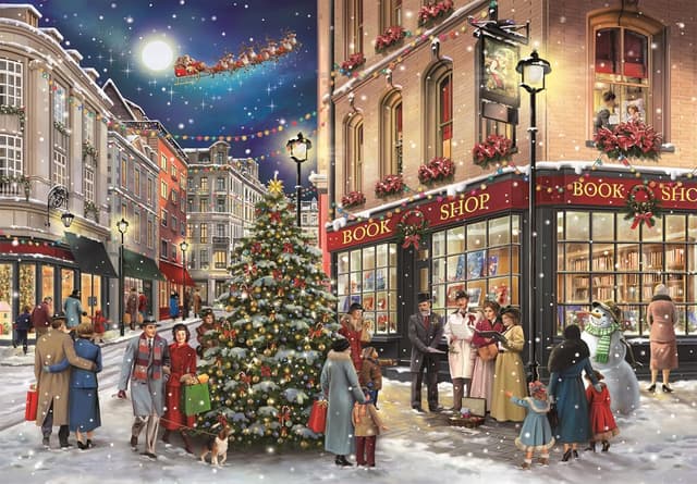Detalle de Clementoni Puzzle La Promenade de Noël Compact 1000 pièces (70 x 50 cm) — Design tendances, avec poster