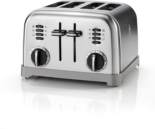 Detalle de Cuisinart CPT180E Tostadora de Acero Inoxidable 🍞 4 Ranuras Anchas