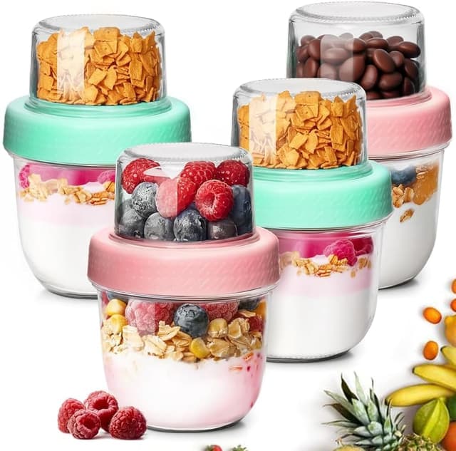 Imagen de ComSaf Overnight Oats Containers 8oz+4oz 🥣 en OfertitasTOP