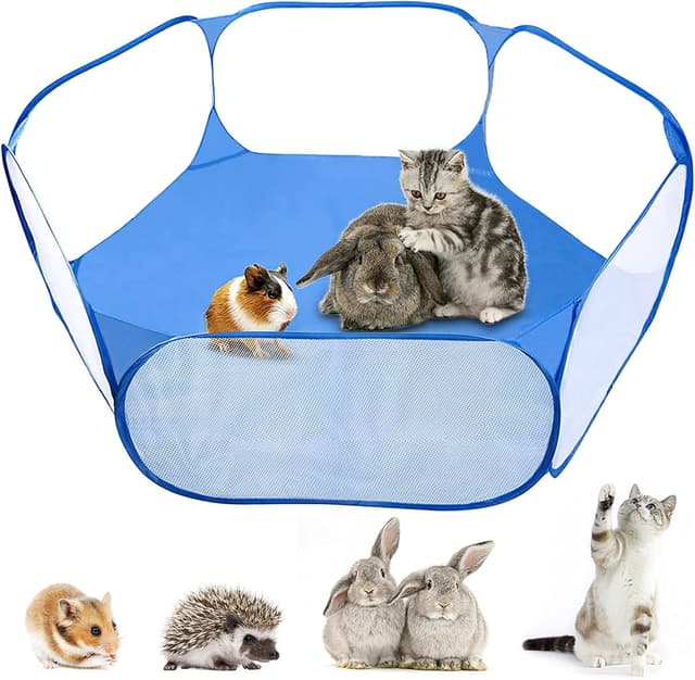 Thumbnail 6 de MAIKEHIGH Small Animal Pet Playpen – pop-up foldable mesh exercise pen for hamsters, guinea pigs and more (Black)
