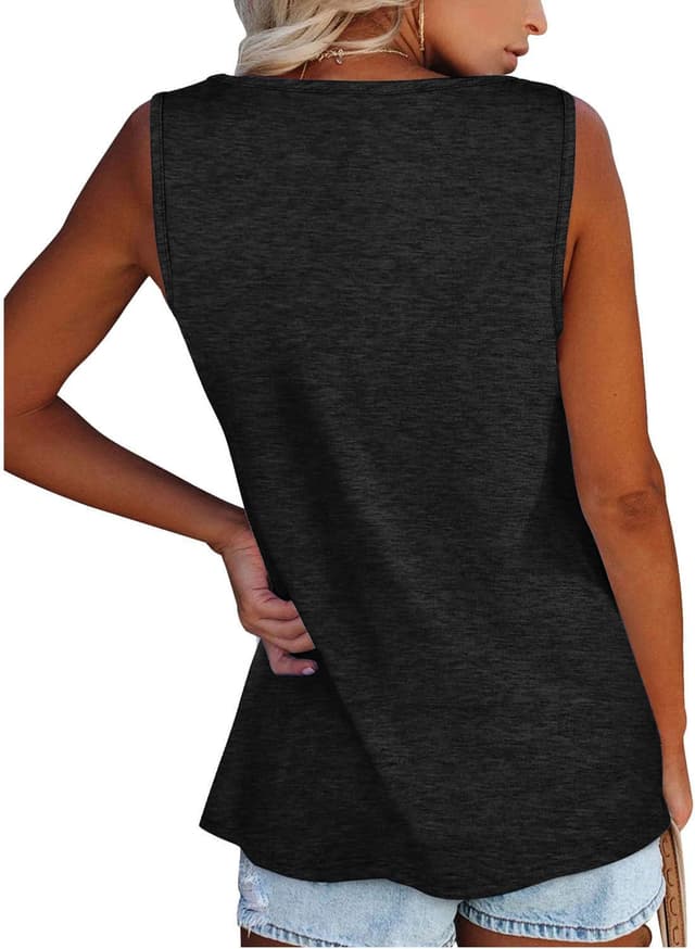 Detalle de iChunhua Women’s Button-Up Scoop Neck Summer Tank Vest