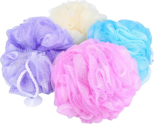 Thumbnail 6 de com-four® lot de 4 éponges de douche en nylon (couleurs vives variables)