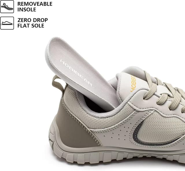 Detalle de HOBIBEAR Barfußschuhe mit breiter Zehenbox – bequeme Trailrunning-Sneaker für Damen & Herren