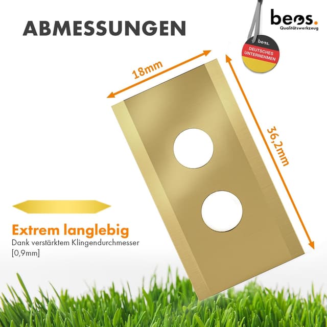 Detalle de BEOS beos 30x Premium Titan Ersatzmesser inkl. Schrauben mit Sicherung – Ersatzklingen für Robotermäher (0,9 mm)