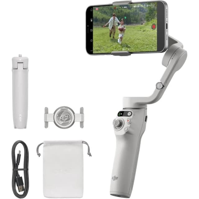 Detalle de DJI Osmo Mobile 6 estabilizador inteligente para smartphone platino
