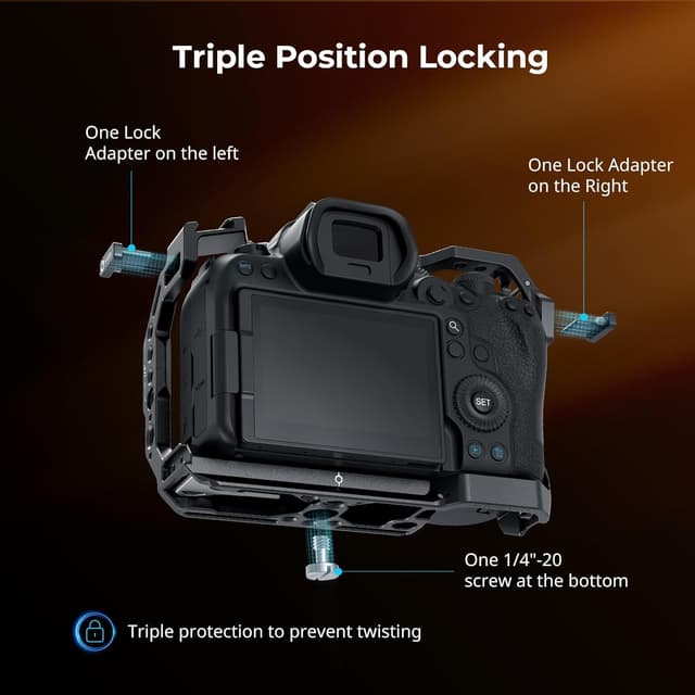 Thumbnail 6 de SMALLRIG R6 II Kamerakäfig-Kit für Canon R6 Mark II (kompletter Käfig, oberer Griff, Cold Shoes, NATO-Schienen) – 5197