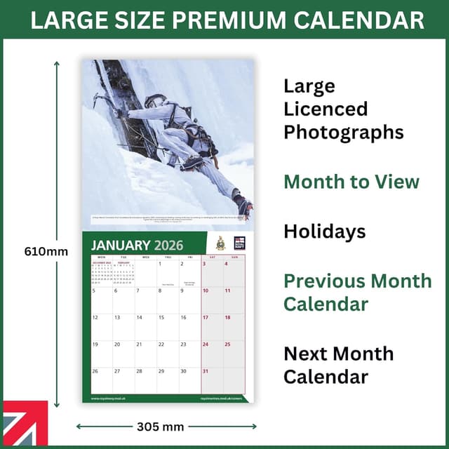Thumbnail 6 de ALLTRADE Calendar 2026 Royal Navy Marines Official – eco-friendly UK-made desk or wall calendar