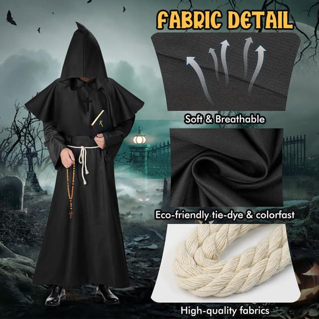 Thumbnail 1 de Haozozo Disfraz Monje Hombre Túnica S-XXL