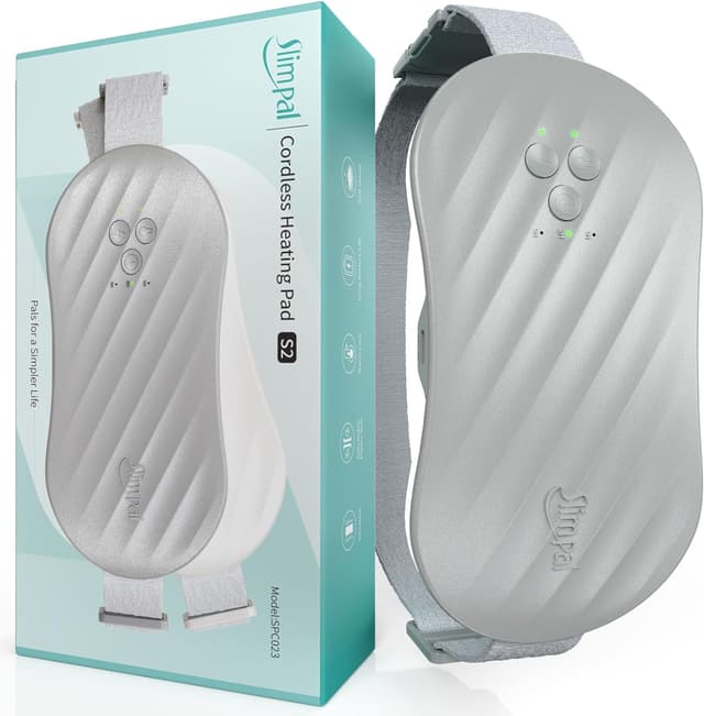 Detalle de Slimpal Slimpal Portable Heat Pads (Electric Wireless Heating Pad) – Rechargeable cordless heating belt with 4 heat levels, Grey S2