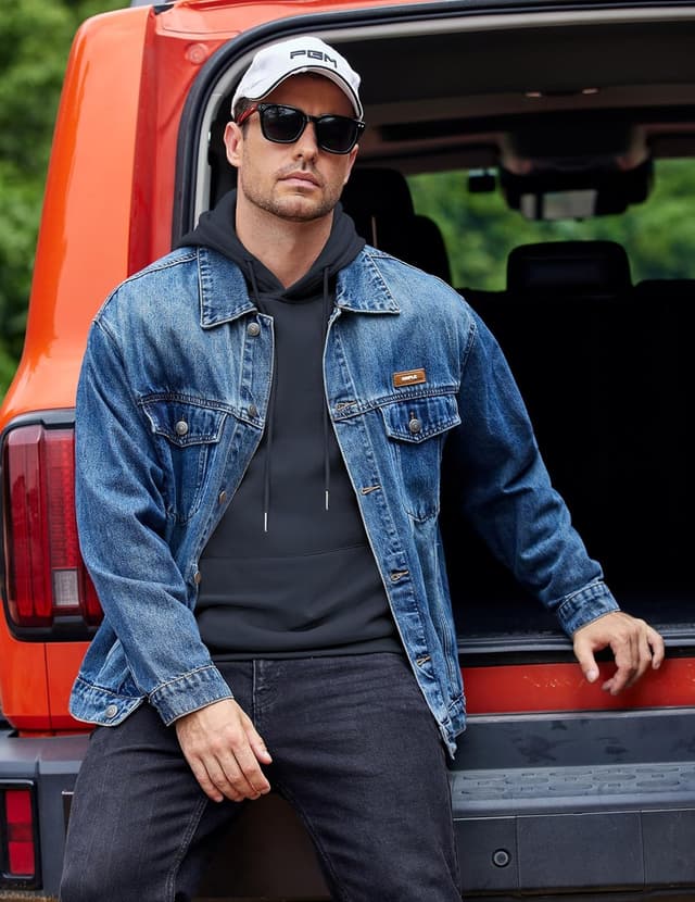 Detalle 2 de COOFANDY sweat à capuche homme doublé polaire à manches longues, poche kangourou et cordon