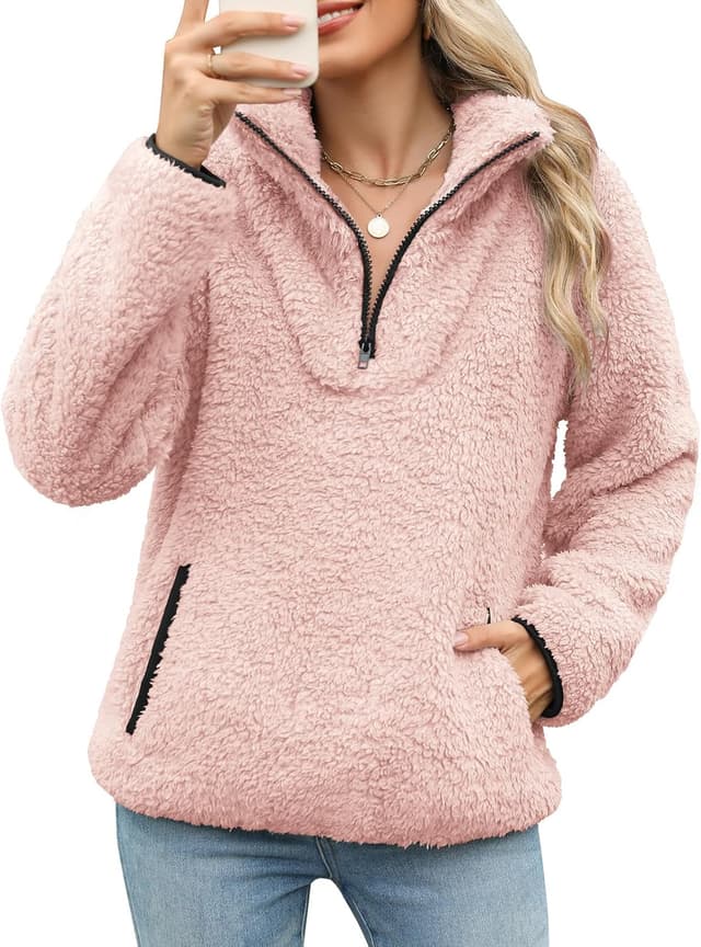 Detalle de Tuopuda Pullover Damen mit 1/4 Zip