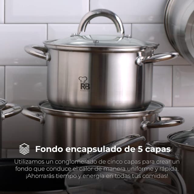 Thumbnail 4 de RENBERG Alexander Cacerola de Acero Inoxidable 6.3L 🍲