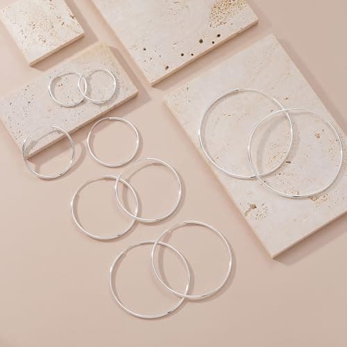 Thumbnail 8 de Pendientes de aro MOROTOLE en plata de ley 925 grandes para mujer