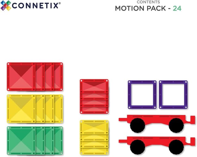 Detalle de Connetix Piastrelle Magnetiche Arcobaleno Rainbow Motion Pack da 24 pezzi