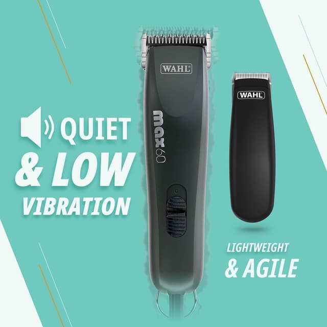 Detalle 2 de Wahl Animal Clipper Kit Max 60 & Pocket Pro : tondeuse sans fil pour chiens et chats, faible vibration