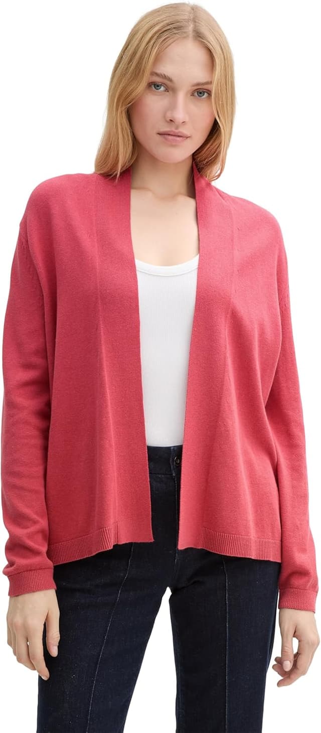 Detalle de Tom Tailor 1045825 cardigan da donna in tessuto leggero per mezze stagioni