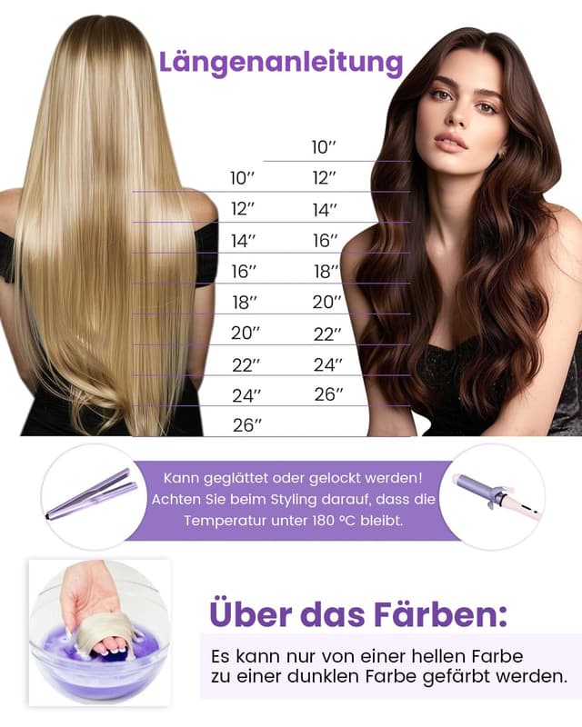 Detalle de LaaVoo Tape Extensions Echthaar Schwarz 60 cm