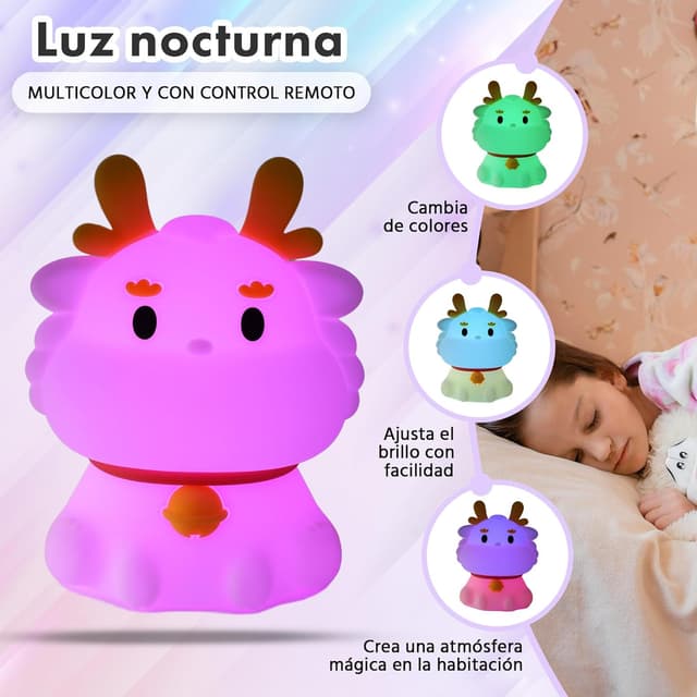 Thumbnail 1 de AMHÖ Luz Nocturna Infantil 16 Colores 🌙 - Lámpara Quitamiedos