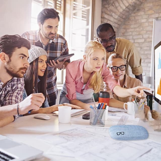 Detalle 2 de Brillenetui Box Leder Hardcase 16 x 6,5 cm