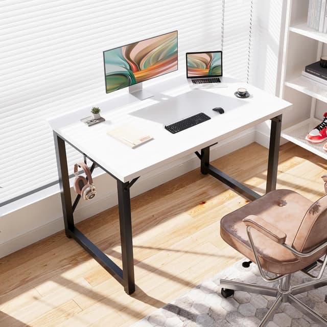 Detalle de Devoko Escritorio Pequeño para Ordenador en Blanco 🖥