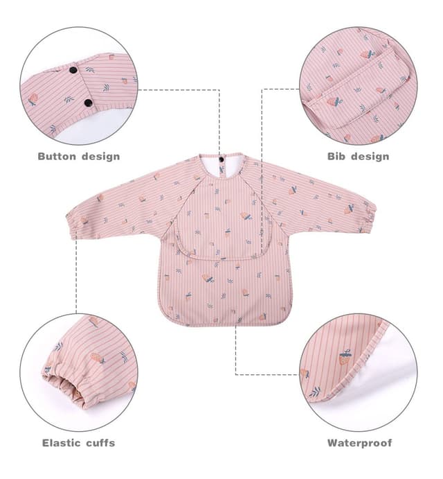 Detalle 2 de Vicloon Baby-Lätzchen mit langen Ärmeln