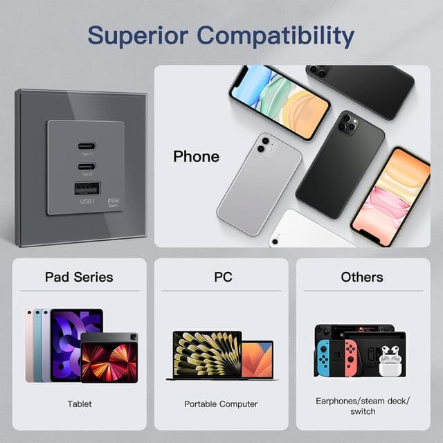 Thumbnail 5 de BSEED Schuko Steckdose 65W GaN Ladegerät