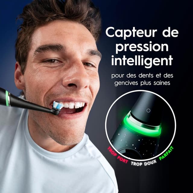 Detalle 2 de Oral-B iO 10 brosse à dents électrique intelligente noire – 7 modes, capteur de pression et iO Sense