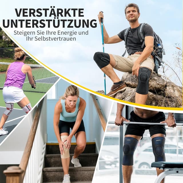 Thumbnail 6 de CAMBIVO Kniebandage für Damen & Herren (2X) mit PMMA-Seitenstabilisatoren und Patella-Polster – Kniesupport für Sport & Alltag