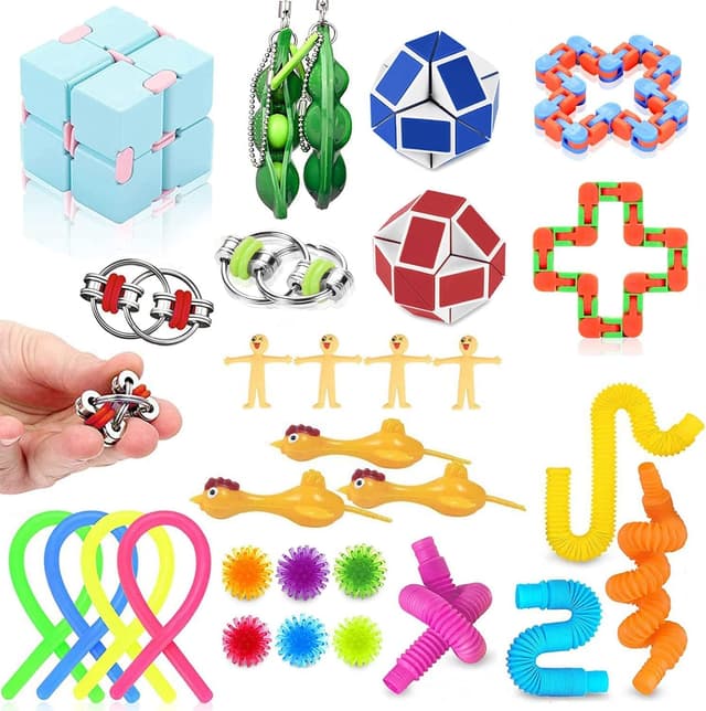 Detalle de JUAUO 30-piece fidget toys sensory pack (age 3+) for stress & anxiety support