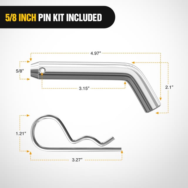 Detalle 1 de Nilight Forged Trailer Hitch Ball Mount (2-5/16-Inch Ball) for 2-Inch Receivers, 15000 lbs Capacity, Gloss Black Finish