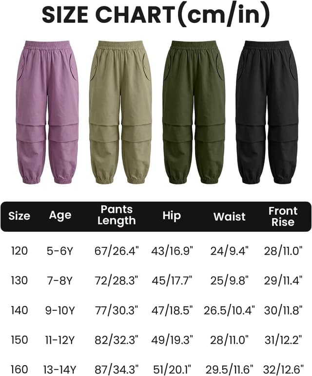 Thumbnail 6 de JiAmy Boys Cargo Trouser Elasticated Waist Parachute Jogging Trousers (5-14 years)