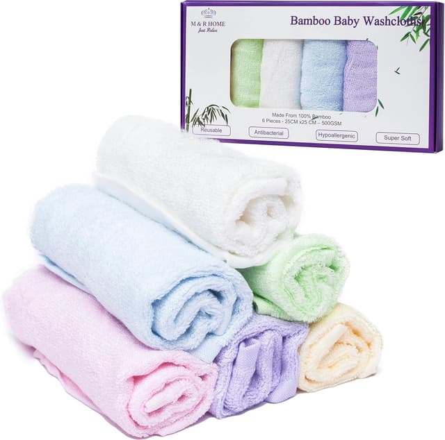 Detalle de Bamboo baby face towels set of 6
