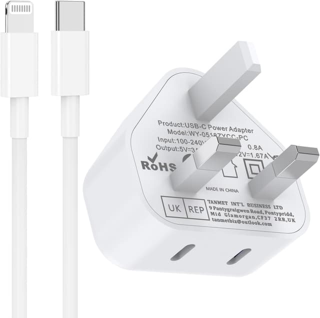 Detalle de iPhone Lightning charger cable 20W fast charge