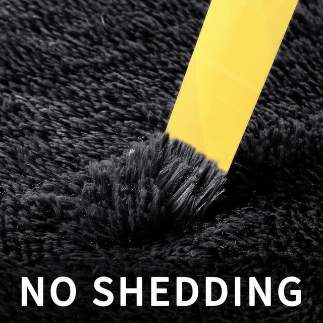 Detalle de Sour Lemon Rugs Living Room 300x425cm Black shaggy rug with non-slip dotted backing