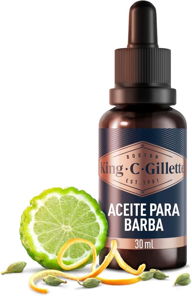 Detalle de King C. Gillette Aceite Para Barba 30ml 🌿 Suave y Aromático