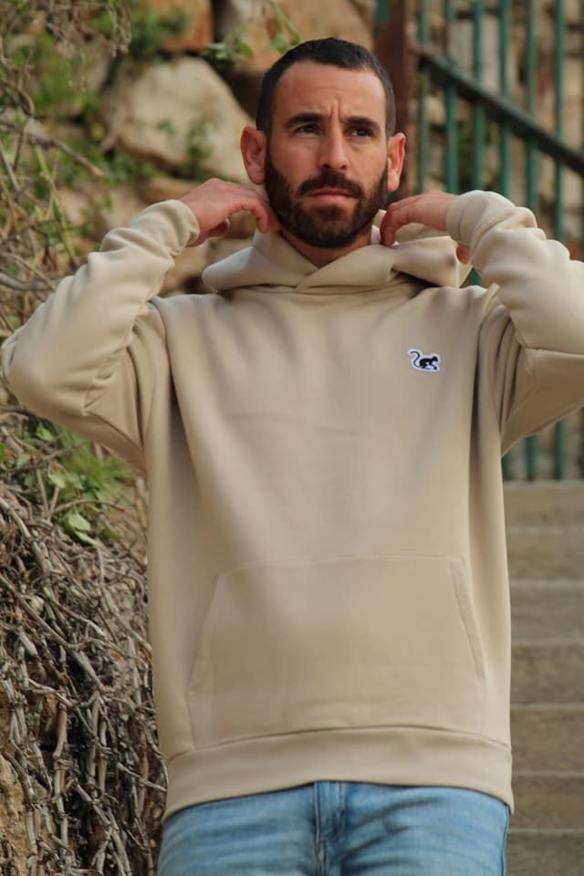 Detalle de Surf Monkey Hoodie oversize con cappuccio in cotone biologico 350 GSM