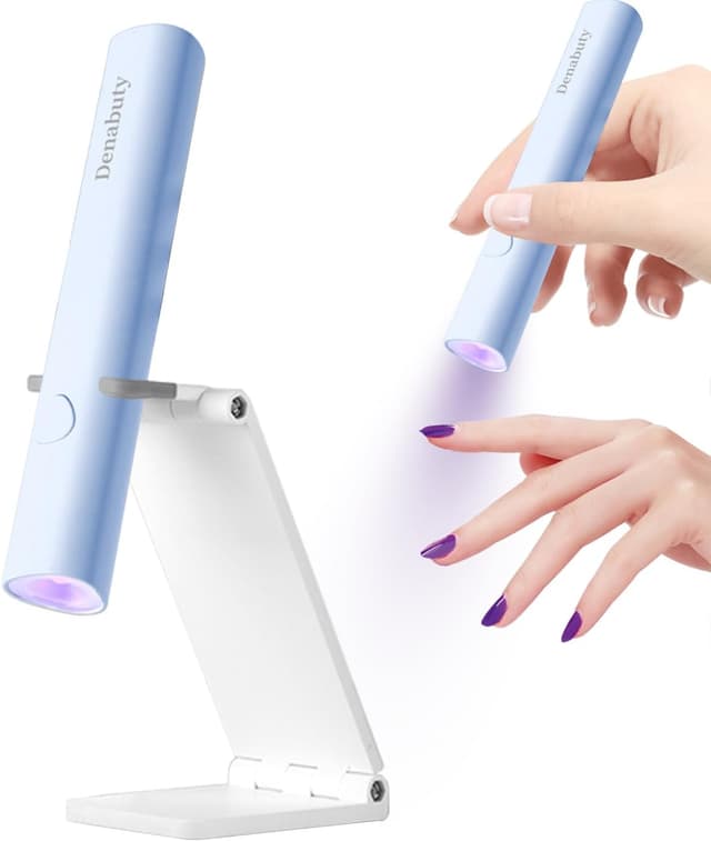 Detalle de Denabuty UV-Lampe für Gelnägel – Mini UV/LED Lampe zum Aushärten von Gel, Nail Tips & Nagelkleber (wiederaufladbar)