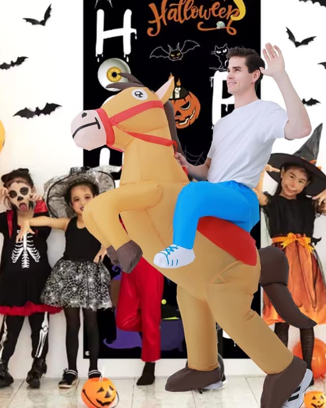 Detalle de Bestsight Inflatable Horse Costume for Adults with Fan and Zipper Front