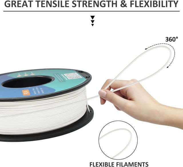 Detalle de GIANTARM PLA Filament 1,75 mm (weiß) auf 1-kg Spule – für sauberes, präzises Drucken