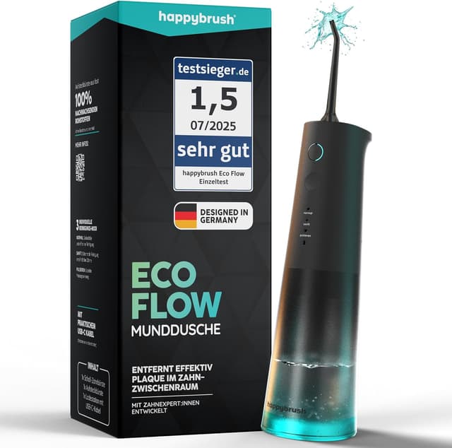 Detalle de happybrush® Munddusche kabelloser Water Flosser – 100 Tage testen (Testsieger)